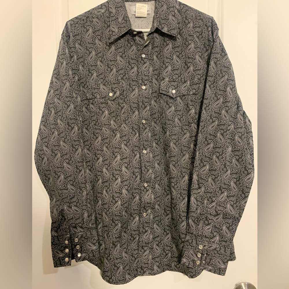 Wrangler Black and White Paisley Shirt